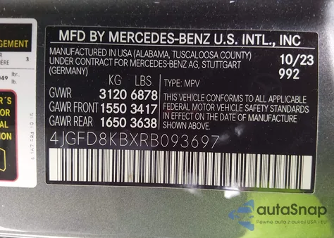 2024 Mercedes-Benz Amg Gle 63 Coupe S 4Matic+ из США, поврежденный, VIN 4JGFD8KBXRB093697